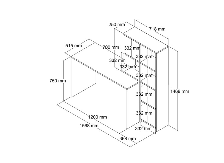 Γραφείο, Silence 1997 , 156,8 x 51,5 x 75 εκ., All4home