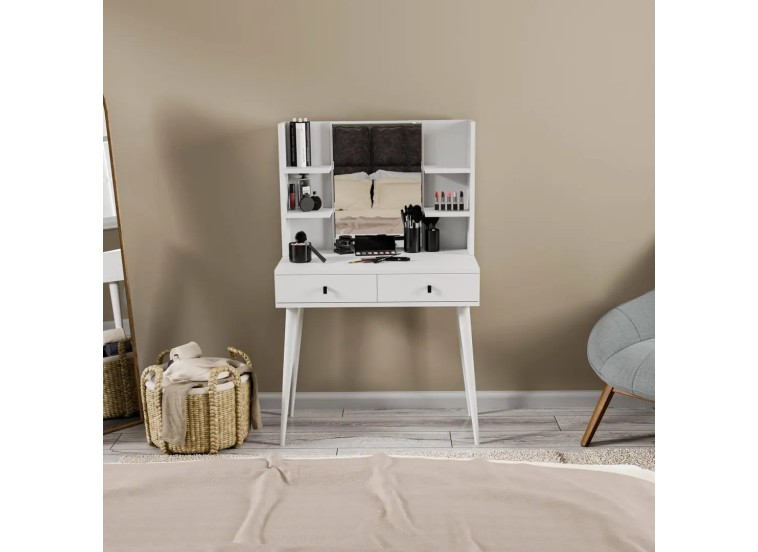 Τουαλέτα με καθρέφτη και ξύλινα πόδια, 2200 Lucky, 80χ45χ131,70 εκ., All4home