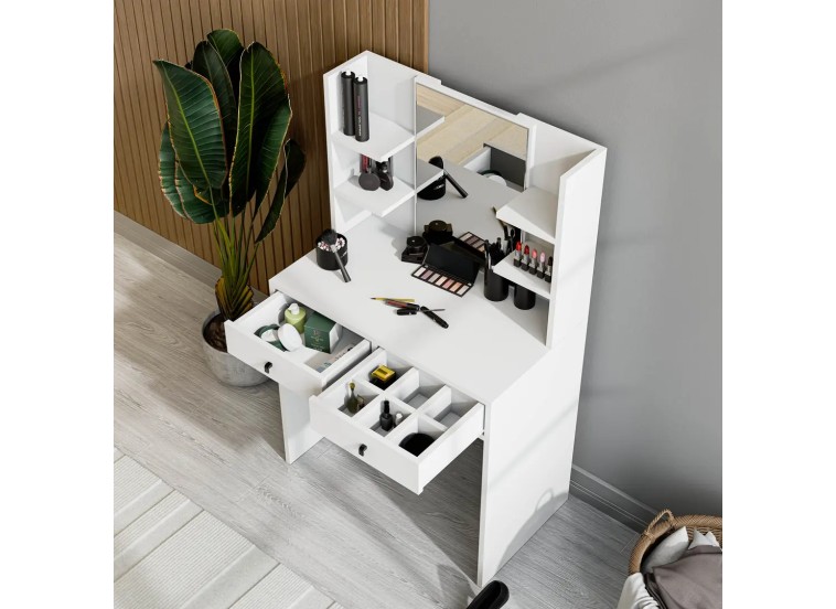 Τουαλέτα με καθρέφτη και ξύλινα πόδια, 2210 Shiny, 80χ45χ132 εκ., All4home