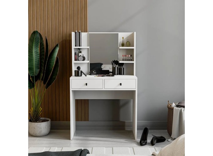 Τουαλέτα με καθρέφτη και ξύλινα πόδια, 2210 Shiny, 80χ45χ132 εκ., All4home