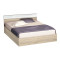 Κρεβάτι ημίδιπλο 120/190, Σόνομα με λευκό γυαλιστερό, Δήμητρα, με Δώρο Στρώμα, 194x68x124 εκ., Genomax