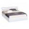 Κρεβάτι διπλό 160/200 Λευκό με λευκό γυαλιστερό με ΔΩΡΟ στρώμα, Lotus, 205x164x68 εκ., Genomax