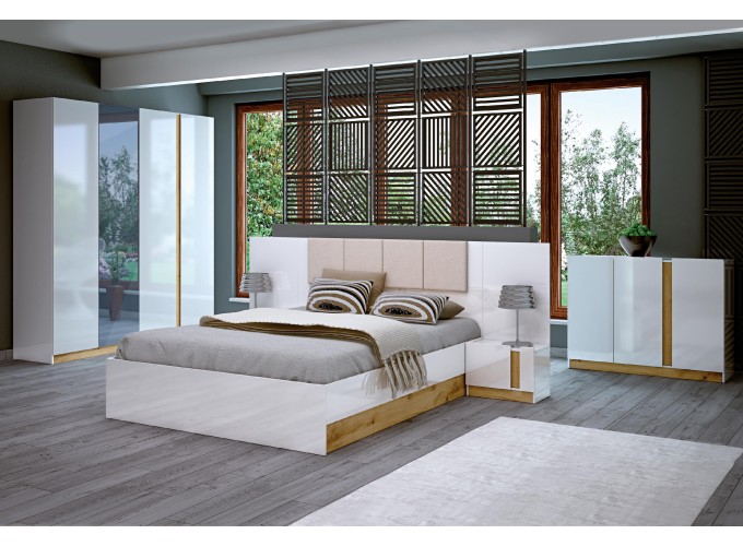 Σετ Κρεβατοκάμαρας 5 τεμαχίων Aia, ΔΩΡΟ Μηχανισμός Ανύψωσης, Genomax