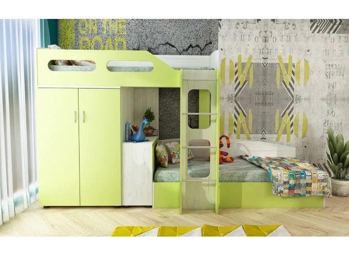 Παιδικό υπνοδωμάτιο, 2 τμχ, 82/190, Double Decker, Genomax