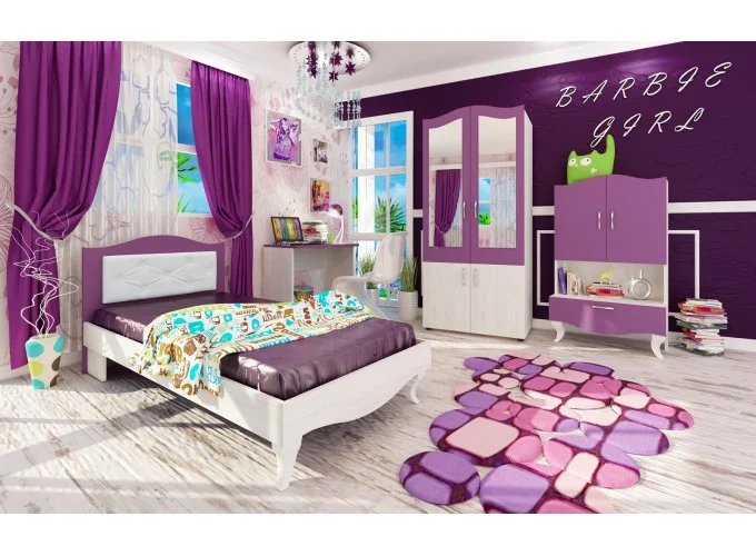 Παιδικό υπνοδωμάτιο 4 τμχ., Barbie, 90/200, Genomax