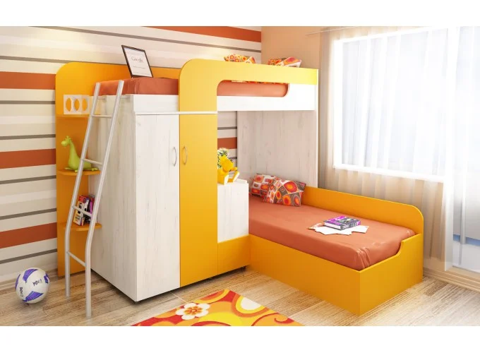 Παιδικό υπνοδωμάτιο 2 τμχ. για στρώματα 82/190 εκ., 89/233,5-195/175 εκ., Fresh, Genomax