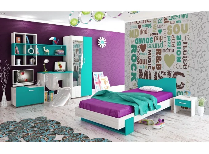 Παιδικό υπνοδωμάτιο, 6 τμχ, 90/200, Queen, Genomax Παιδικό υπνοδωμάτιο, 6 τμχ, 90/200, Queen, Genomax