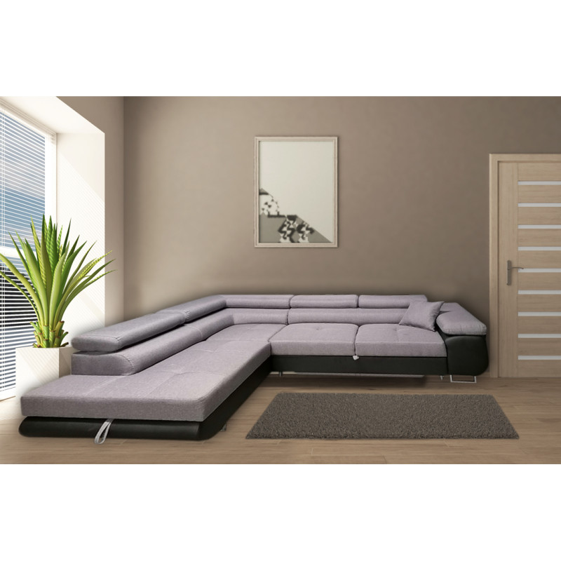 Γωνιακός καναπές κρεβάτι Alexander με αποθηκευτικό χώρο, 275x202 εκ, Silk