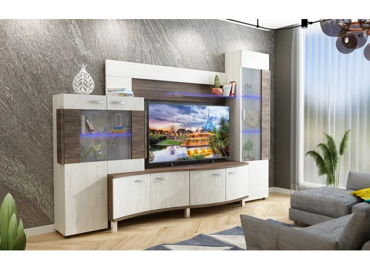 Σύνθετο Σαλονιού με Led φωτισμό 235/176/47 εκ. Play, Genomax| All4home Σύνθετο Σαλονιού με Led φωτισμό 235/176/47 εκ. Play, Genomax