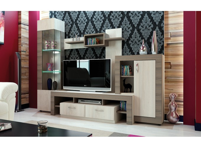 Σύνθετο Σαλονιού με Led φωτισμό 230/176/48 εκ. Samba, Genomax Σύνθετο Σαλονιού με Led φωτισμό 230/176/48 εκ. Samba, Genomax