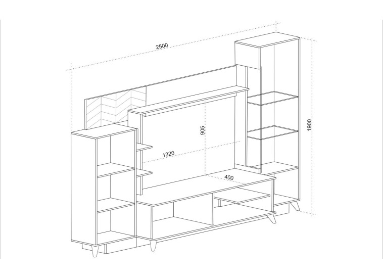 Σύνθετο Σαλονιού Trend, 250x40x190, Genomax Σύνθετο Σαλονιού Trend, 250x40x190, Genomax