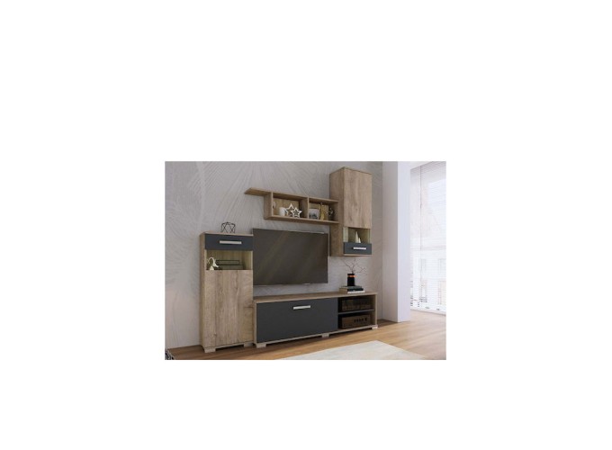 Σύνθετο Σαλονιού με 2 Στήλες και ένα Ράφι, Emina 2, 220/40 εκ. Genomax