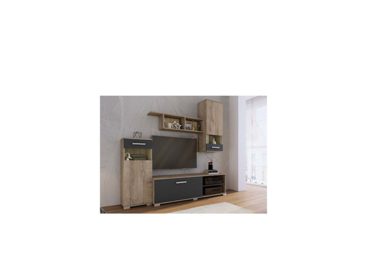 Σύνθετο Σαλονιού με 2 Στήλες και ένα Ράφι, Emina 2, 220/40 εκ. Genomax