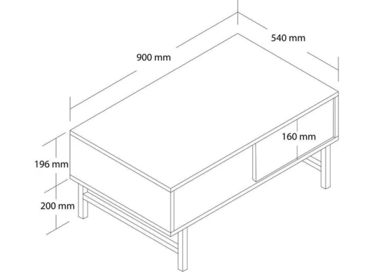 Τραπέζι σαλονιού Felix 4200, 90x54x39,6 εκ., All4home