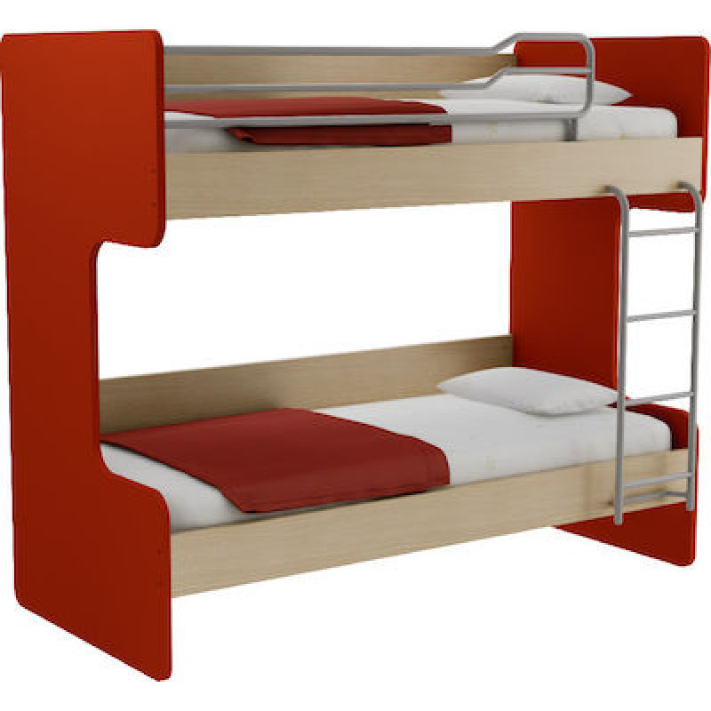 Παιδικό Κρεβάτι Κουκέτα Salvadora Κόκκινη, για Στρώμα 90x190 εκ.