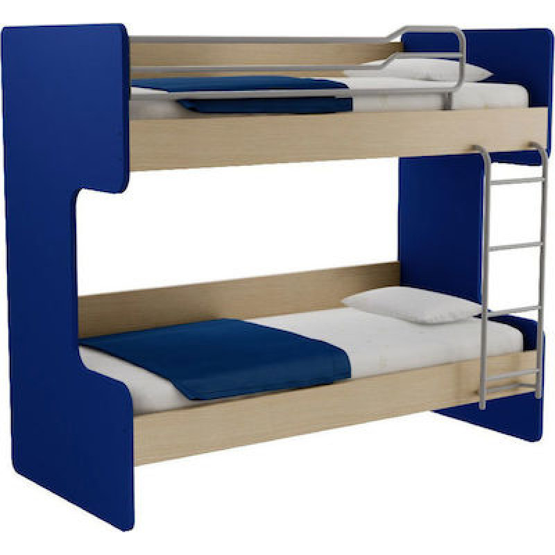 Παιδικό Κρεβάτι Κουκέτα Salvadora Μπλε, για Στρώμα 90x190 εκ.