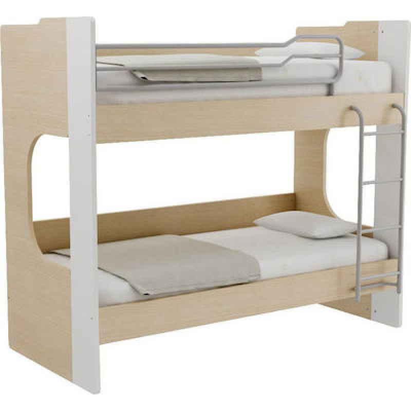 Παιδικό Κρεβάτι Κουκέτα Santella Λευκή, για Στρώμα 90x190 εκ.