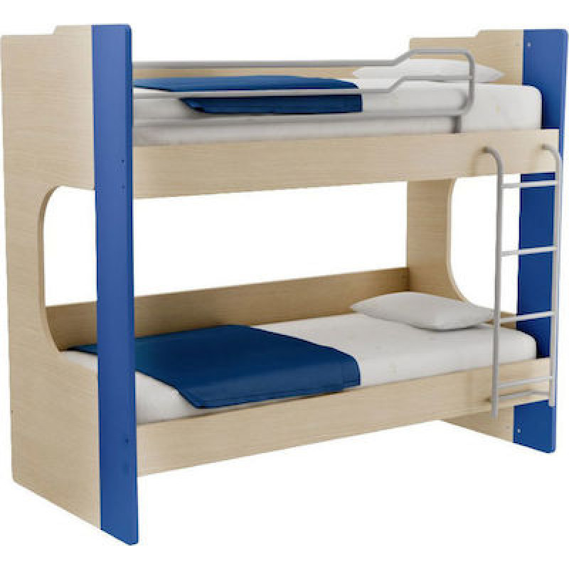 Παιδικό Κρεβάτι Κουκέτα Santella Μπλε, για Στρώμα 90x190 εκ.
