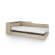 Κρεβάτι ημίδιπλο 120/190 με ΔΩΡΟ στρώμα, Flow Σόνομα-Λευκό, 223,5x71x122 εκ.