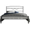 Μεταλλικό διπλό κρεβάτι Emma με τάβλες, 140/200, Silk