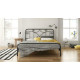 Μεταλλικό διπλό κρεβάτι Roxane με τάβλες, 140/200, Silk