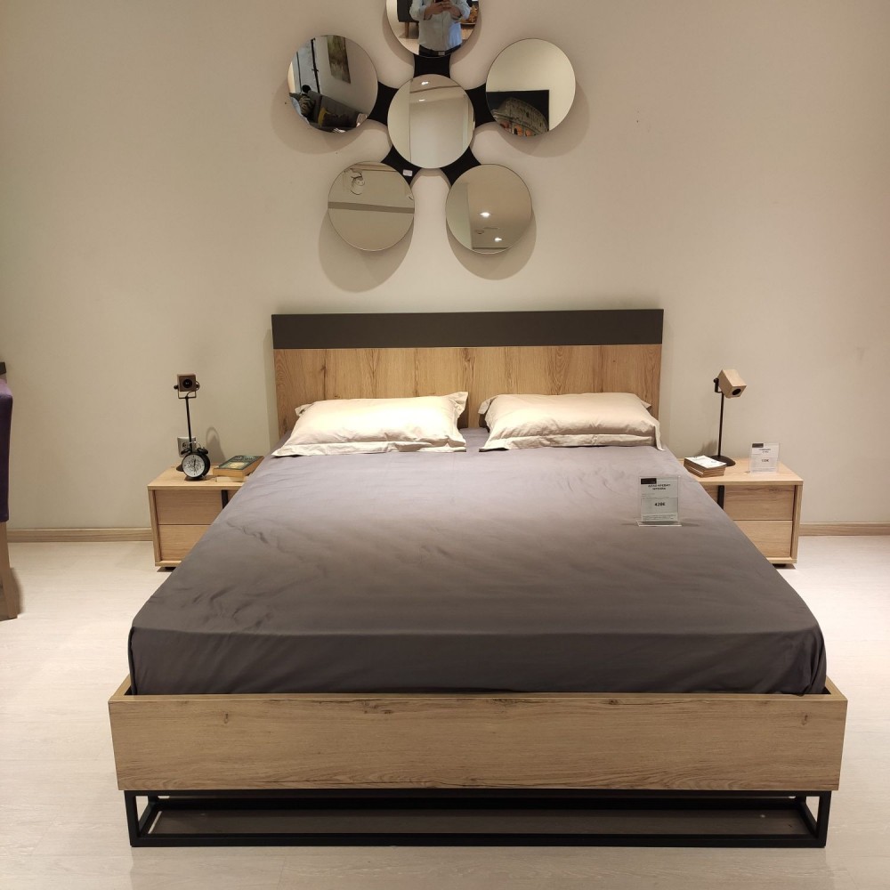 Κρεβάτι Υπέρδιπλο Ξύλινο Diletto, 160x200 εκ.