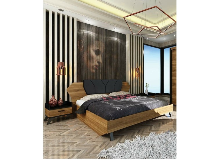 Κρεβάτι διπλό με 2 κομοδίνα, 160/200, Kafe, Genomax| All4home Κρεβάτι διπλό με 2 κομοδίνα, 160/200, Kafe, Genomax