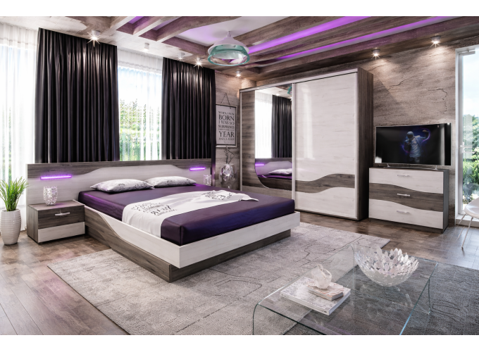 Σετ κρεβατοκάμαρας 3 τεμαχίων, 160/200, Aramo, Genomax