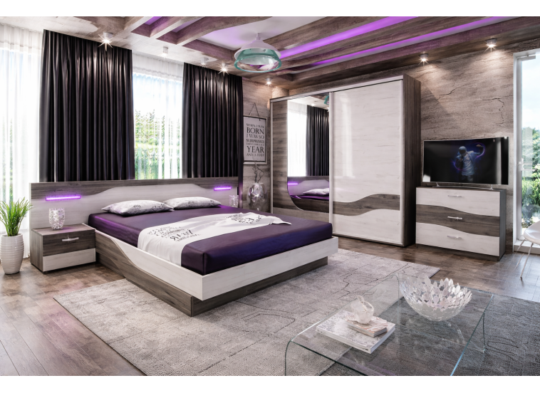 Σετ κρεβατοκάμαρας 3 τεμαχίων, 160/200, Aramo, Genomax