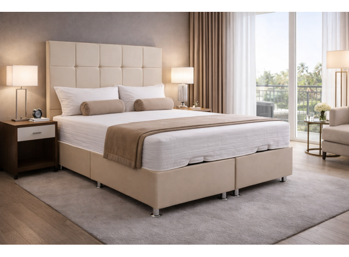 Κρεβάτι υφασμάτινο διπλό Kare - oval baza, Νο babyface 14, 160x200 εκ., κωδ. 2770000003,  All4home