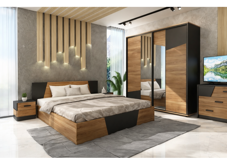 Σετ Κρεβατοκάμαρας 5 τεμαχίων Vario για Στρώμα 160/200,  164 x 204 x 80 εκ.  Genomax