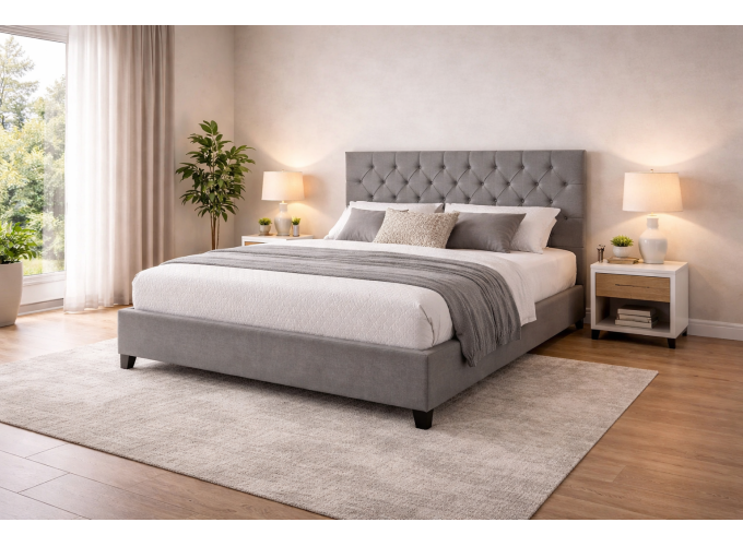 Υφασμάτινο Κρεβάτι, Napoli, γκρι, 160x200 εκ. , All4home