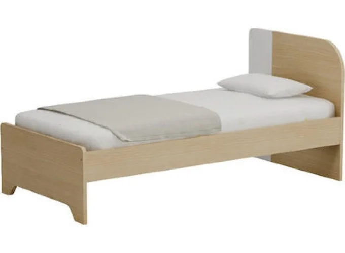 Κρεβάτι Μονό Sebastiana Λευκό, για Στρώμα 90x190 εκ.