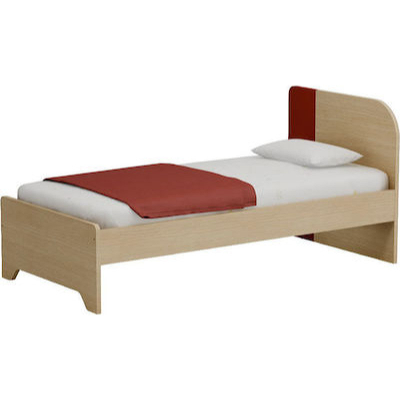 Κρεβάτι Μονό Sebastiana Κόκκινο, για Στρώμα 90x190 εκ.