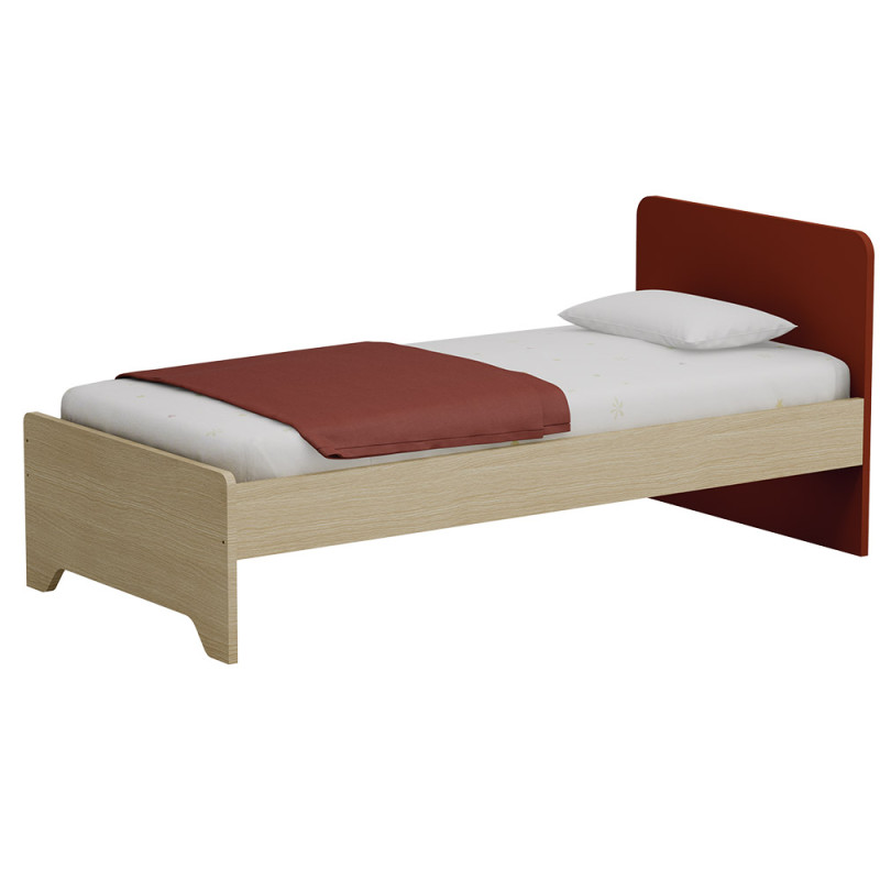Κρεβάτι Μονό Salina Κόκκινο, για Στρώμα 90x190 εκ.