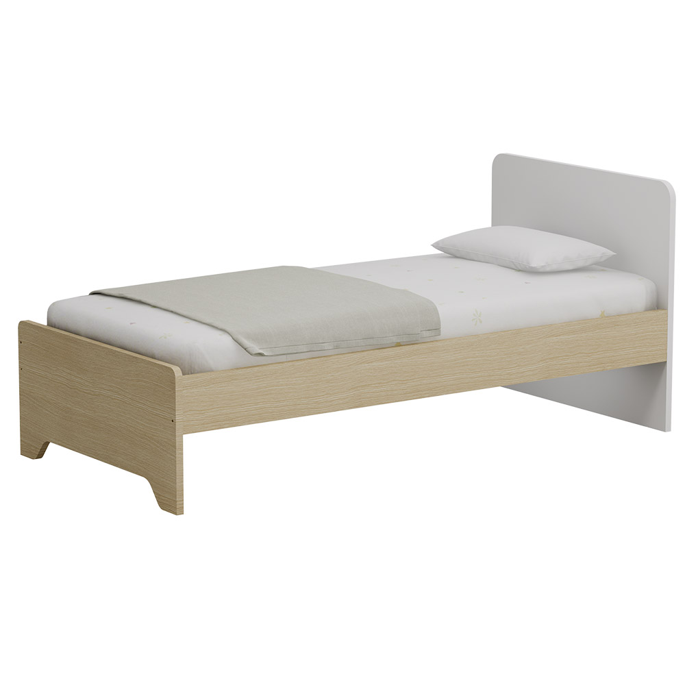 Κρεβάτι Μονό Salina Λευκό, για Στρώμα 90x190 εκ.