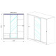 Ντουλάπα Τρίφυλλη Συρόμενη με καθρέφτη, 1211006 Σόνομα Λευκό, 59x191x150, Genomax