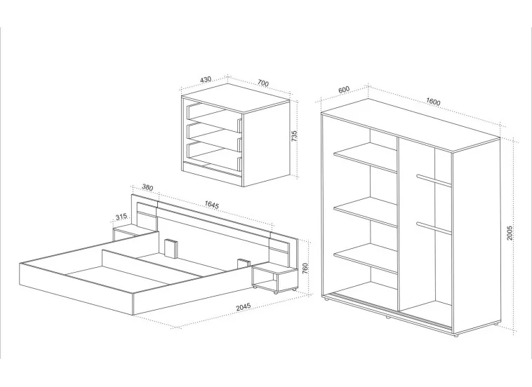 Σετ Κρεβατοκάμαρας Max