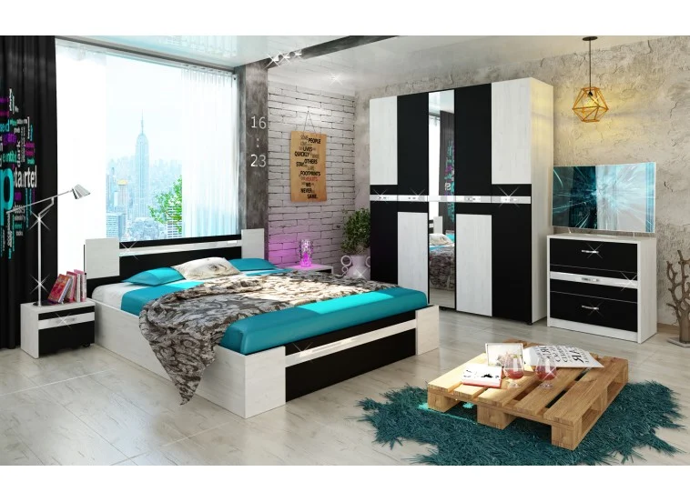 Σετ Κρεβατοκάμαρας 3 τεμαχίων 160/200, Stillo-Smart Home, Genomax Σετ Κρεβατοκάμαρας 3 τεμαχίων 160/200, Stillo-Smart Home, Genomax