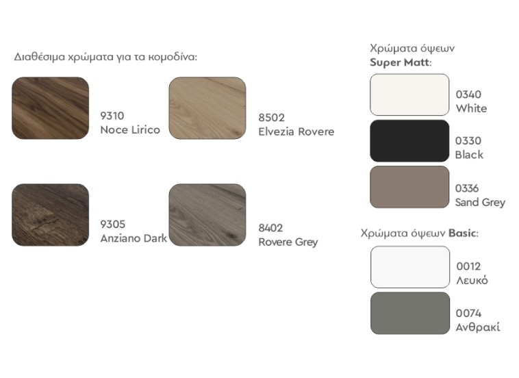 Κομοδίνο Aletta με Ματ όψεις, 46x35x38 εκ. Κομοδίνο Aletta με Ματ όψεις, 46x35x38 εκ.