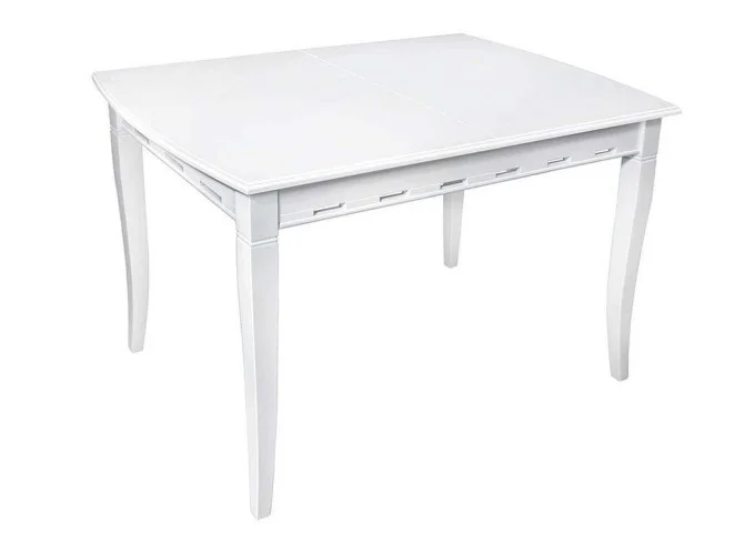 Τραπέζι κουζίνας ξύλινο Capriz Λευκό, 120+30/75/80 εκ., Genomax