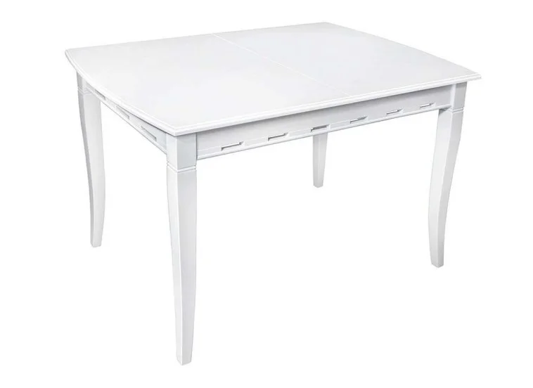 Τραπέζι κουζίνας ξύλινο Capriz Λευκό, 120+30/75/80 εκ., Genomax| All4home