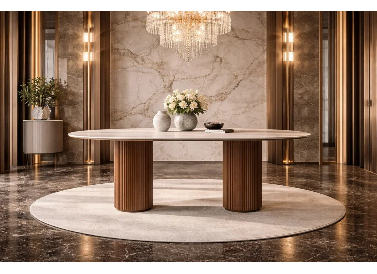 Τραπέζι Δείπνου οβάλ , Vinta , Ύψος 75 εκ. Πλάτος 180 εκ. Βάθος 90 εκ., All4home