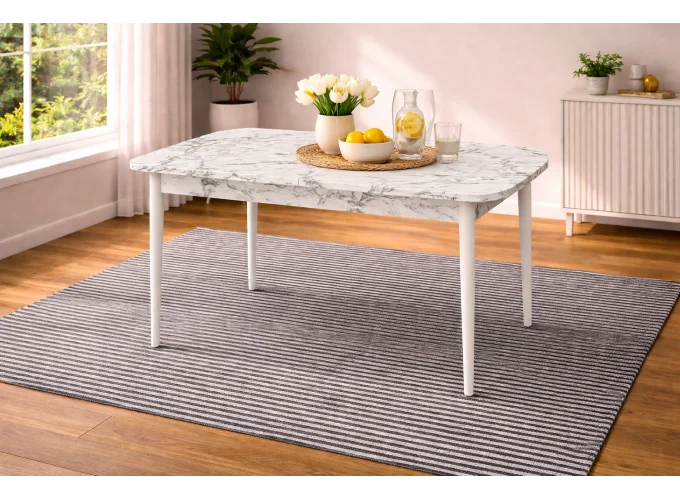 Σετ τραπεζαρίας 5 Τεμαχίων Με Μηχανισμό Επιμήκυνσης ,Brigida White, All4home