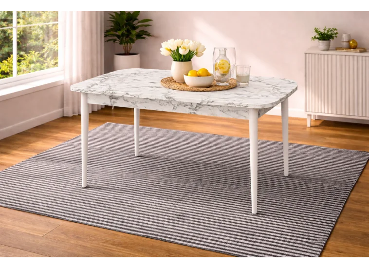 Σετ τραπεζαρίας 5 Τεμαχίων Με Μηχανισμό Επιμήκυνσης ,Brigida White, All4home