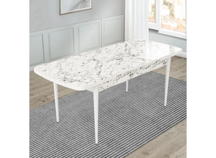 Τραπέζι Με Μηχανισμό Επιμήκυνσης , Exve ,White Marble 170/110/73 εκ., All4home