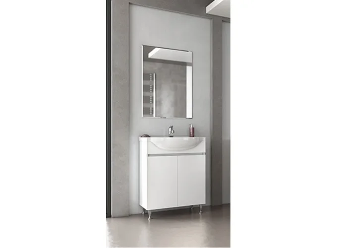 Σετ επιδαπέδιου επίπλου μπάνιου, Alfa 75, Slim, Λευκό, Drop Σετ επιδαπέδιου επίπλου μπάνιου, Alfa 75, Slim, Λευκό, Drop