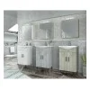 Σετ επιδαπέδιου επίπλου μπάνιου, Luna 55, Slim, Beige, 50x34x80, Drop