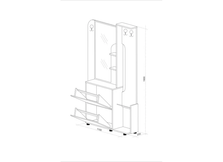 Έπιπλο Εισόδου Moka, 115x20x190, Genomax | All4home Έπιπλο Εισόδου Moka, 115x20x190, Genomax
