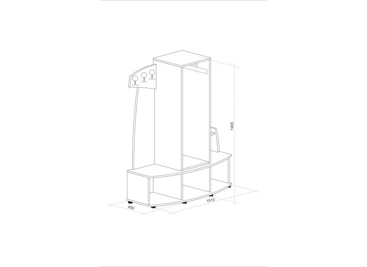 Έπιπλο Εισόδου Pegas, 151x45x190.5, Genomax | All4home Έπιπλο Εισόδου Pegas, 151x45x190.5, Genomax